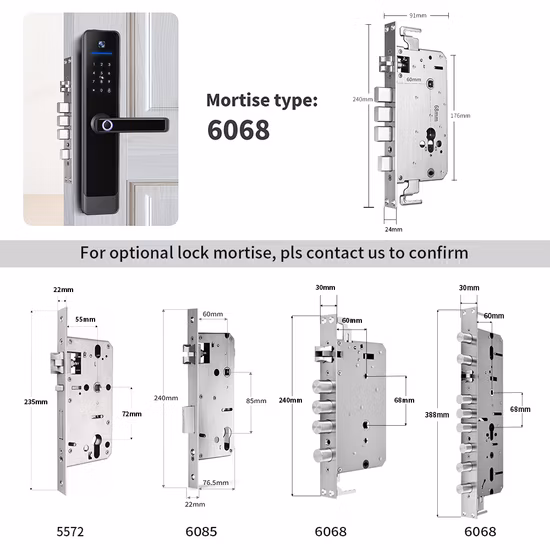 Cerradura de puerta inteligente con manija deslizante digital electrónica Guangdong Tuya con cámara